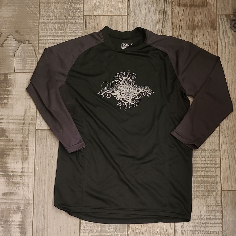 Men's Black and Gray Swim Shirt